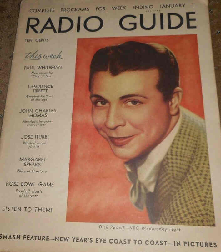 MOVIE-RADIO GUIDE magazine side cover 1 January 1938