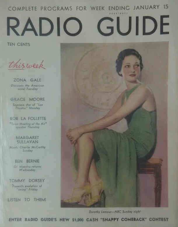 MOVIE-RADIO GUIDE magazine side cover 15 January 1938