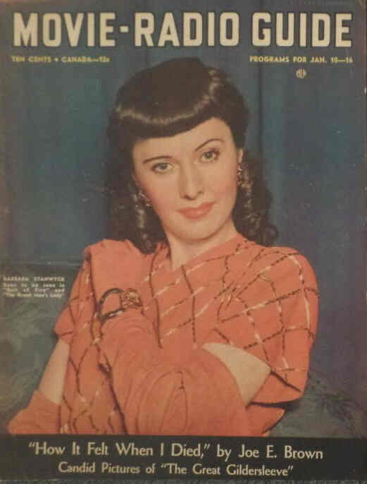 MOVIE-RADIO GUIDE magazine side cover 10 January 1942