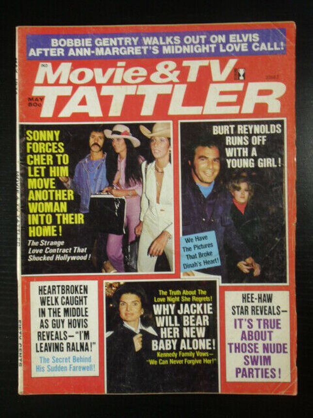 MOVIE AND TV TATTLER magazine side cover  May 1974