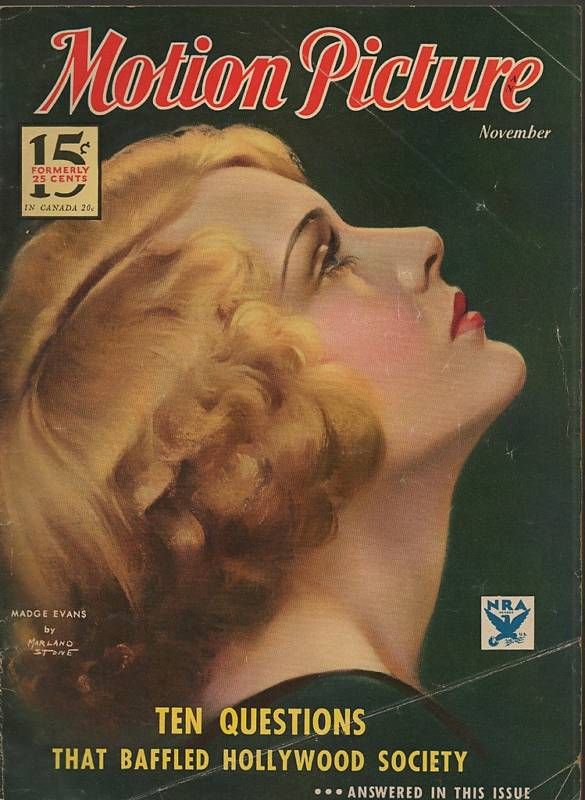 MOTION PICTURE magazine cover Issue 273 November 1933