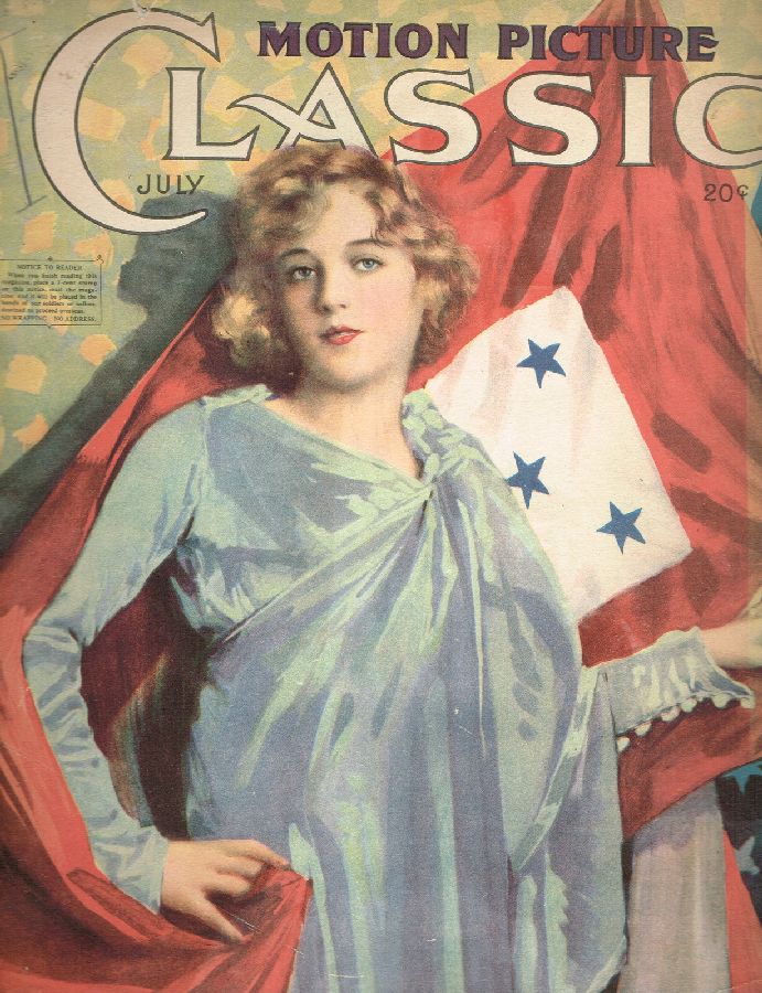 MOTION PICTURE CLASSIC magazine side cover July 1918