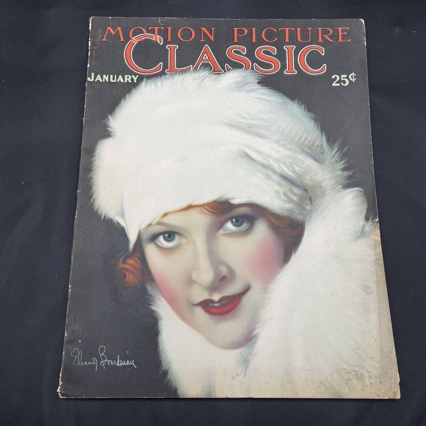 MOTION PICTURE CLASSIC magazine side cover January 1928