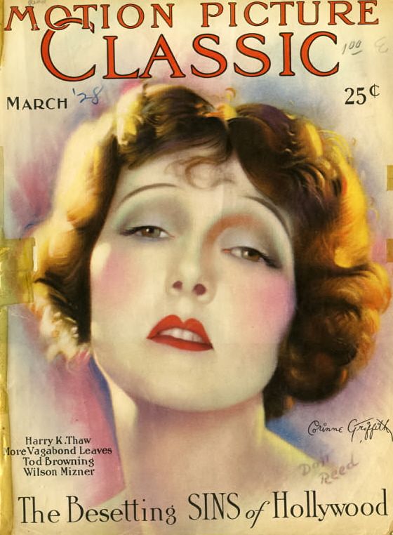 MOTION PICTURE CLASSIC magazine side cover March 1928