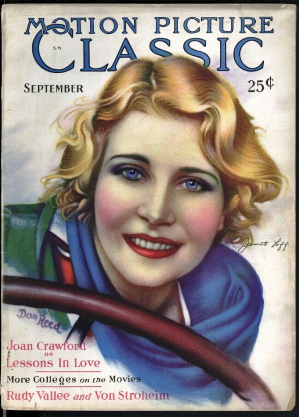 MOTION PICTURE CLASSIC magazine side cover September 1929