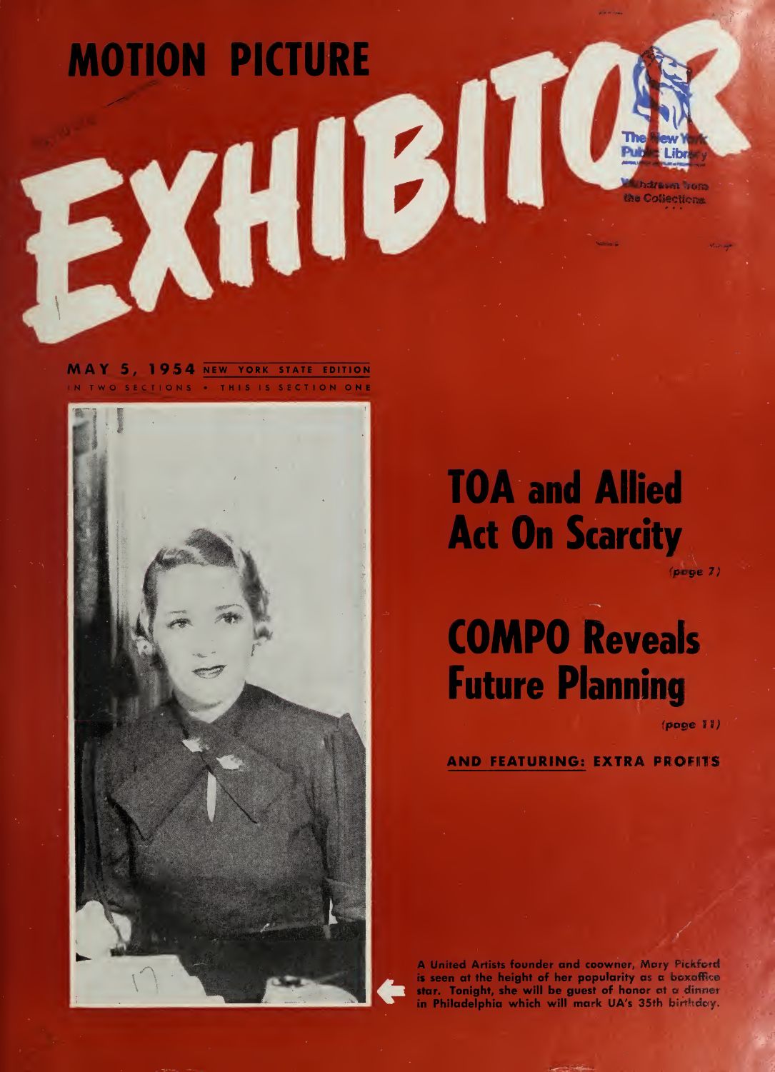 MOTION PICTURE EXHIBITOR magazine side cover 5 May 1964
