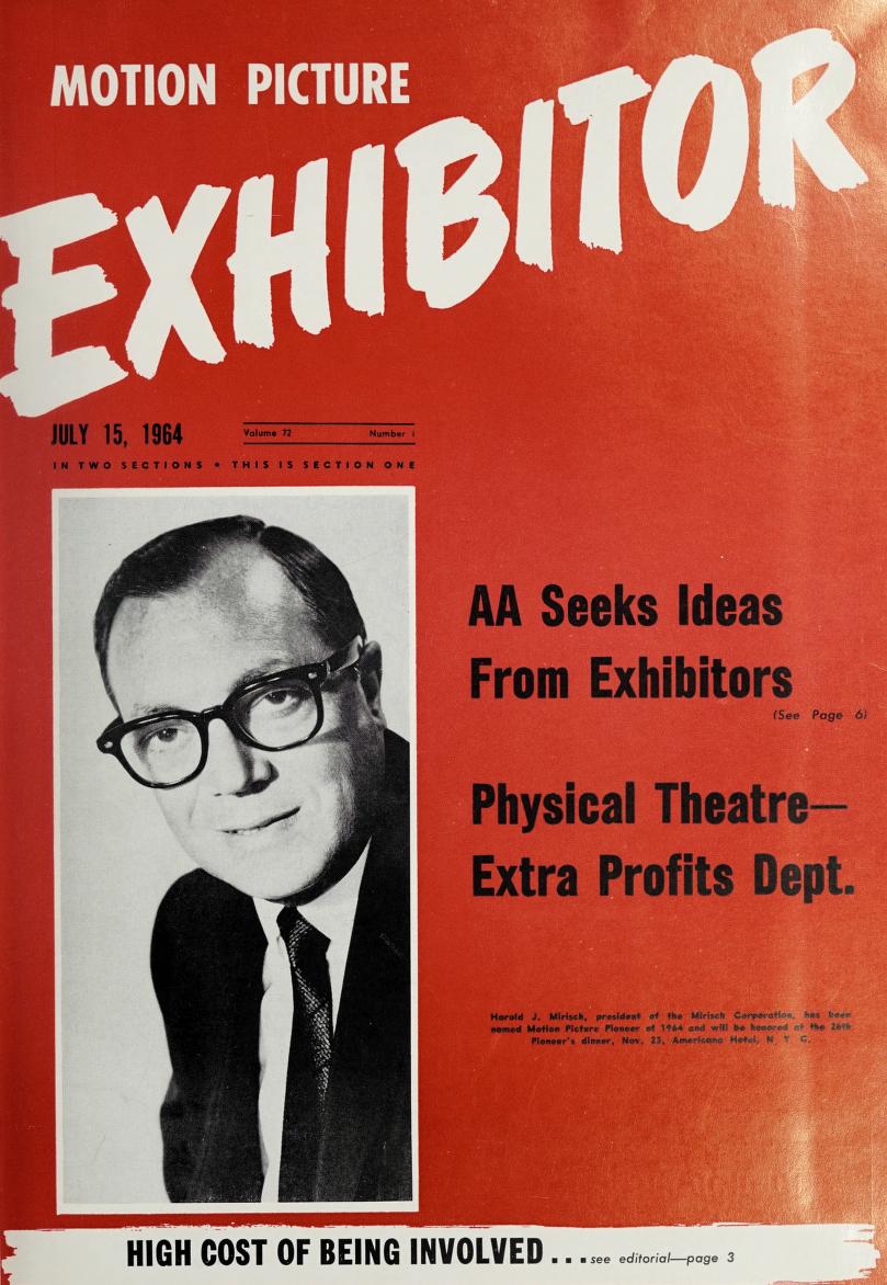 MOTION PICTURE EXHIBITOR magazine side cover 15 July 1964