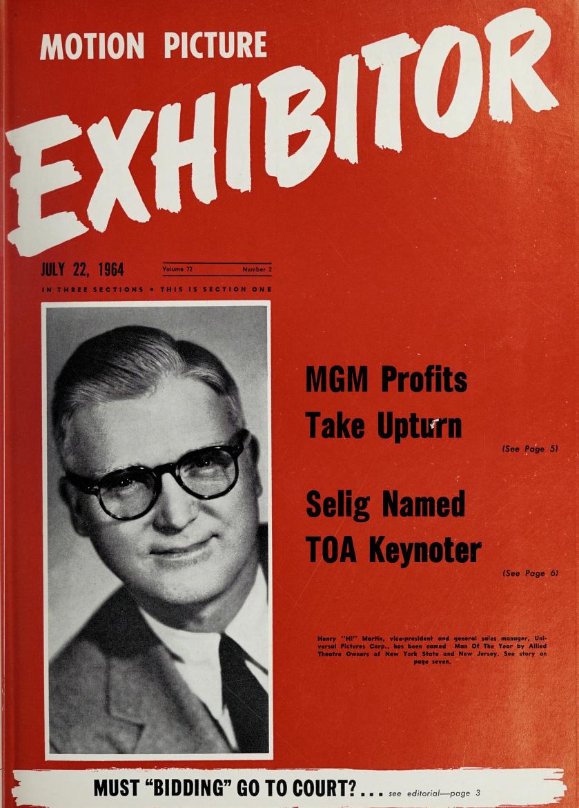 MOTION PICTURE EXHIBITOR magazine side cover 22 July 1964