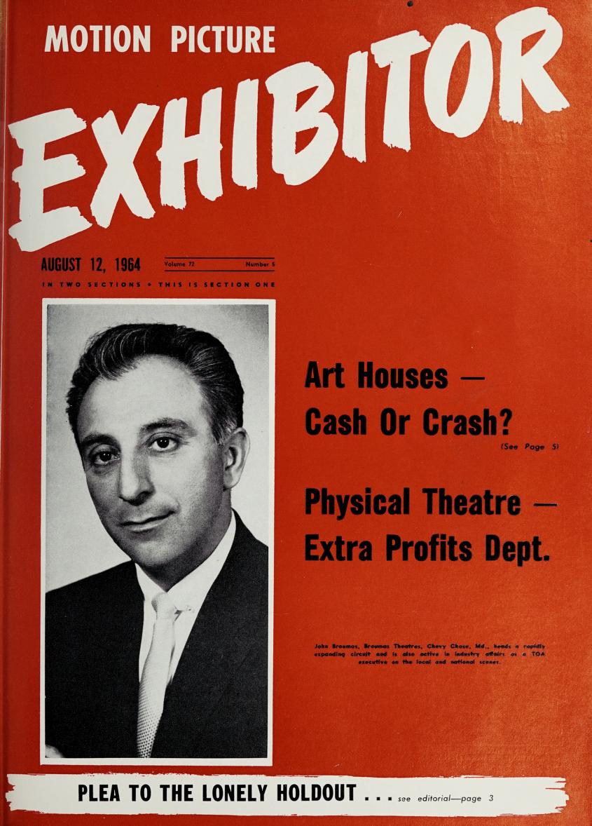 MOTION PICTURE EXHIBITOR magazine side cover 12 August 1964