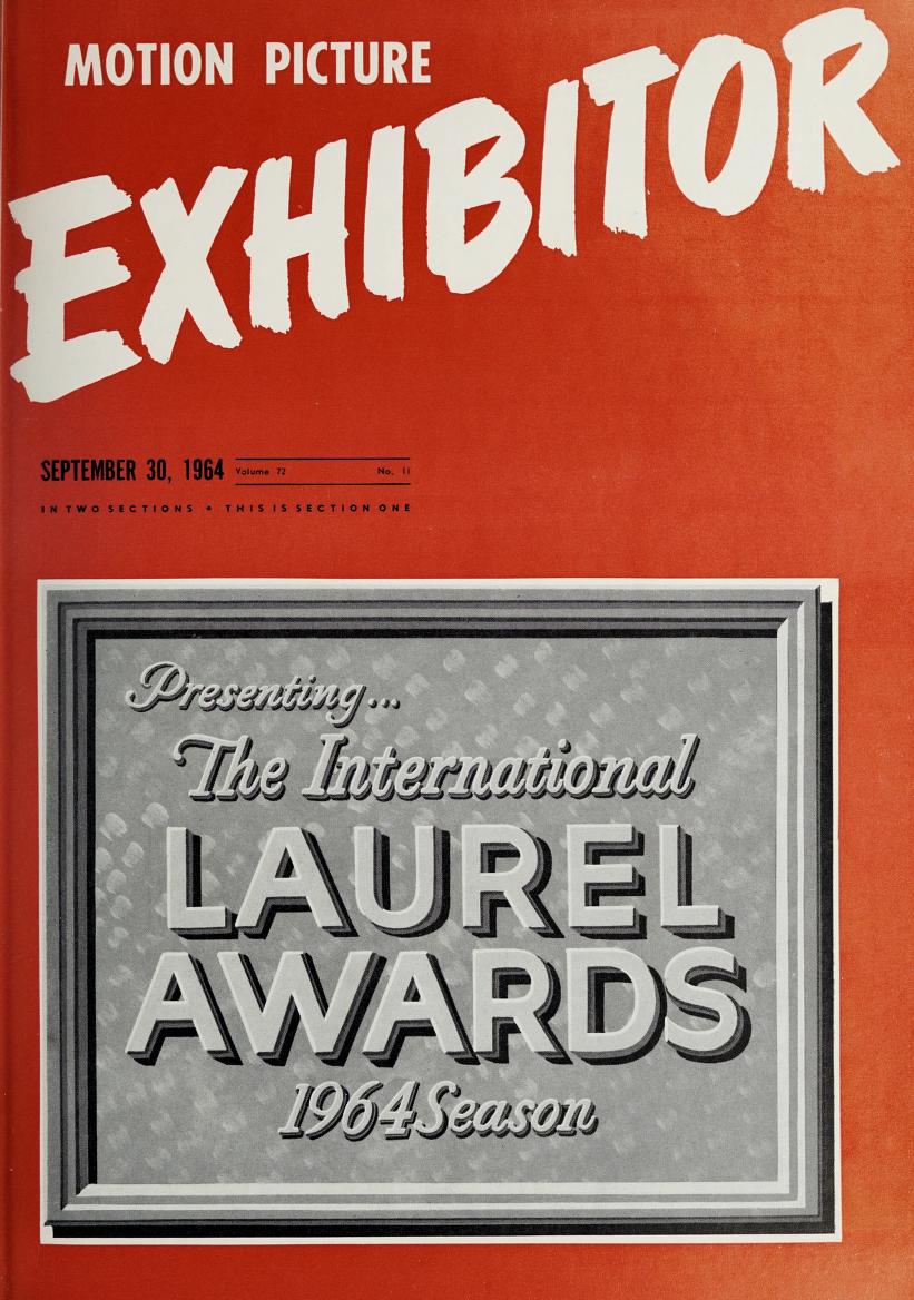 MOTION PICTURE EXHIBITOR magazine side cover 30 September 1964