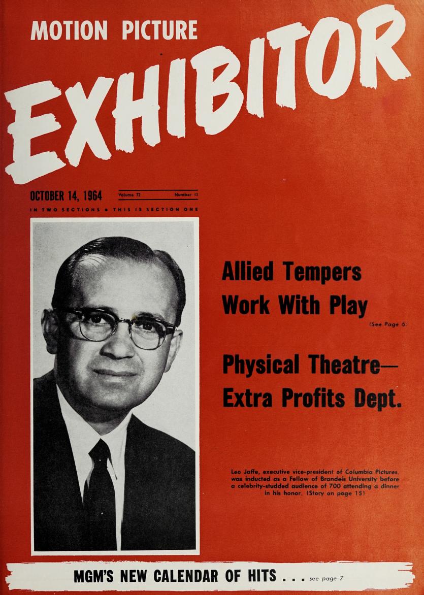 MOTION PICTURE EXHIBITOR magazine side cover 14 October 1964