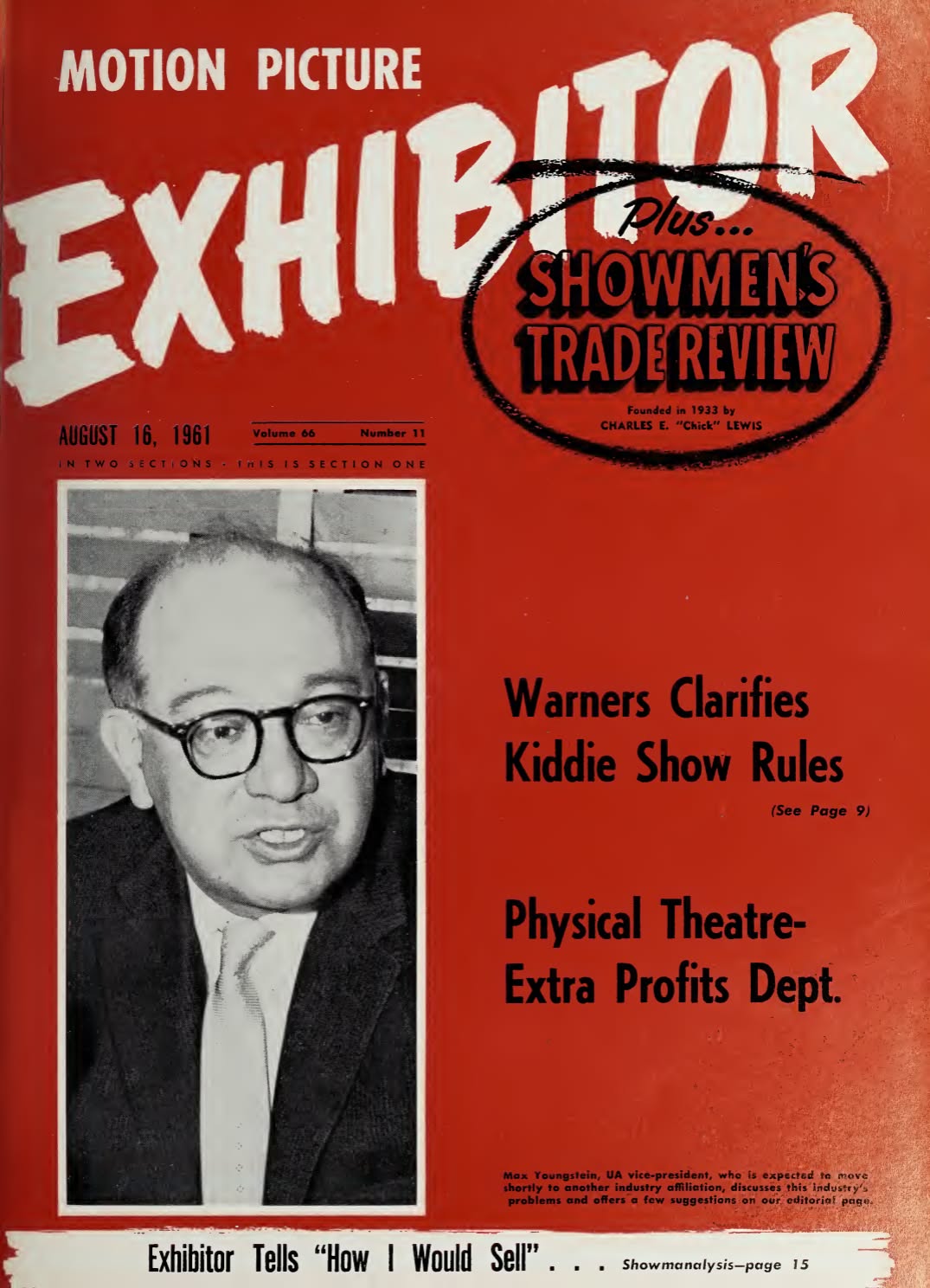 MOTION PICTURE EXHIBITOR magazine side cover 16 August 1961