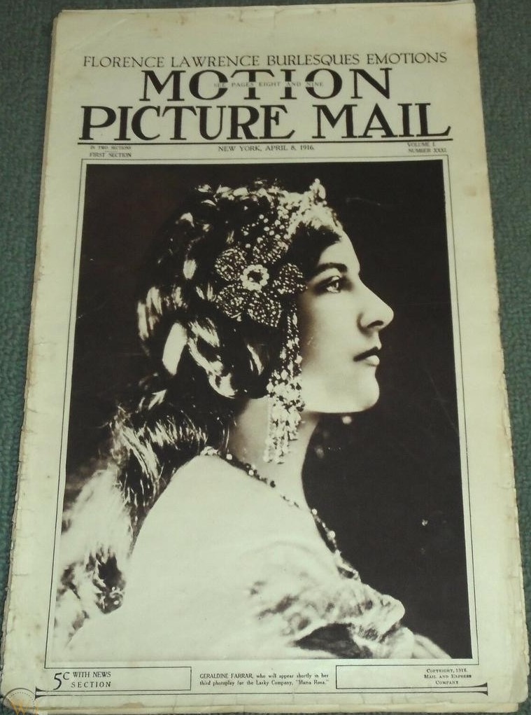 MOTION PICTURE MAIL magazine side cover Issue 31 8 April 1916
