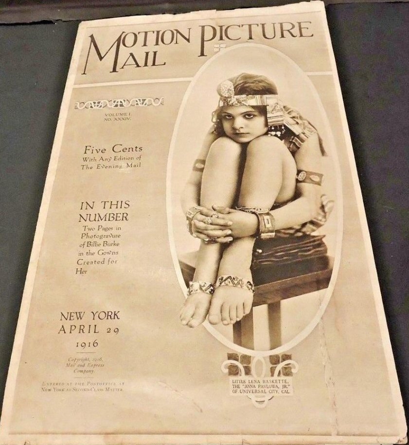 MOTION PICTURE MAIL magazine side cover 20 April 1916