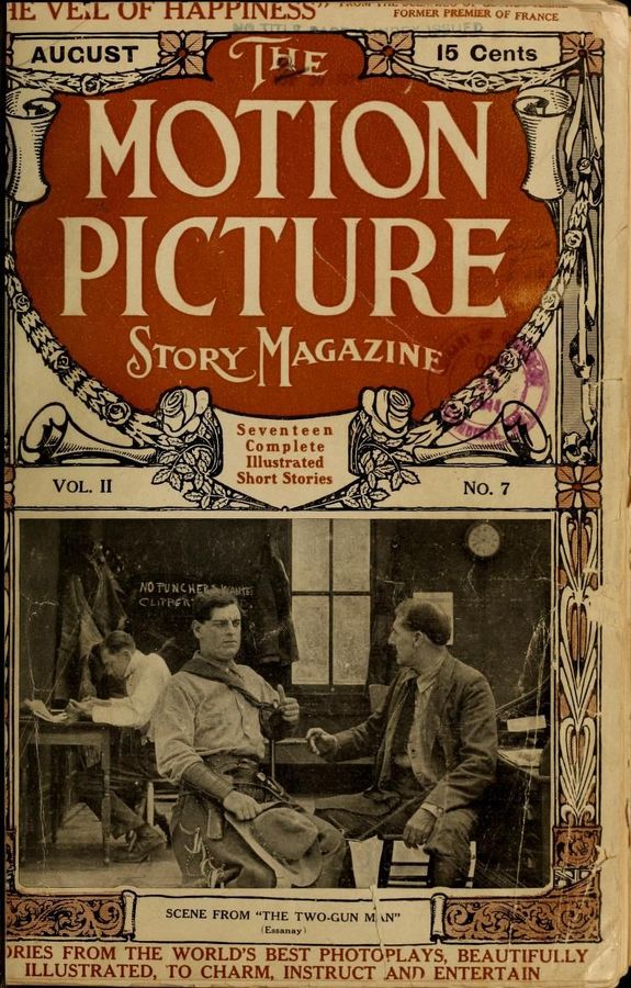 MOTION PICTURE STORY MAGAZINE magazine side cover Issue 7 August 1911