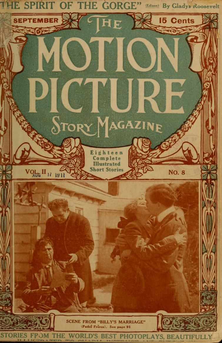 MOTION PICTURE STORY MAGAZINE magazine side cover Issue 8 September 1911