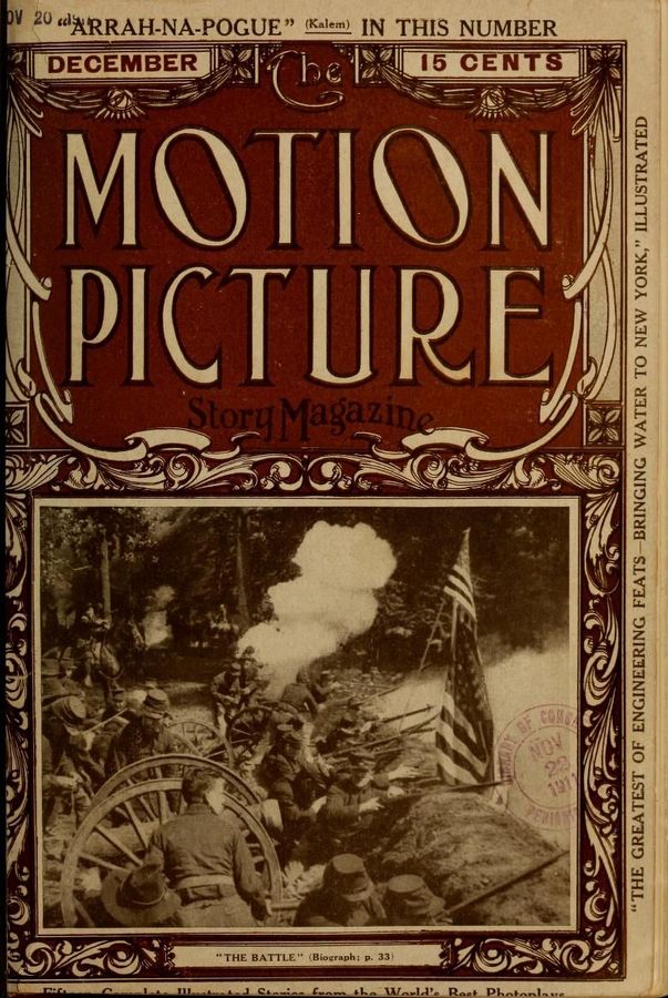 MOTION PICTURE STORY MAGAZINE magazine side cover Issue 11 December 1911