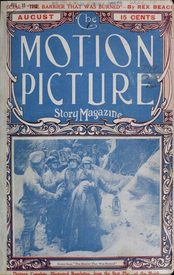 MOTION PICTURE STORY MAGAZINE magazine side cover Issue 19 August 1912