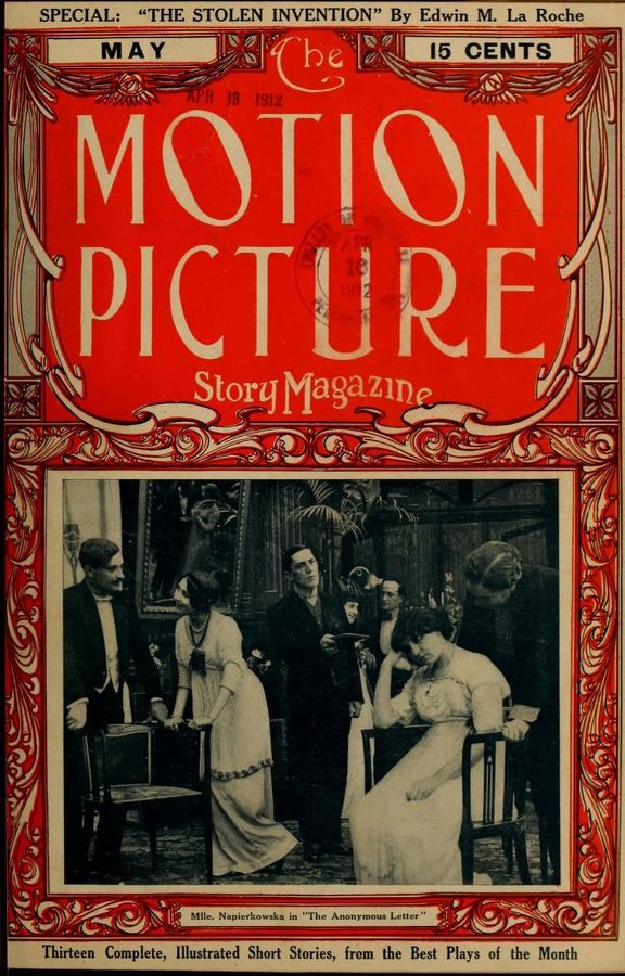 MOTION PICTURE STORY MAGAZINE magazine side cover Issue 16 May 1912