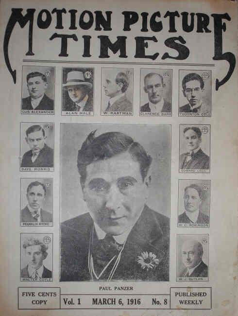 MOTION PICTURE TIMES magazine side cover 6 March 1916
