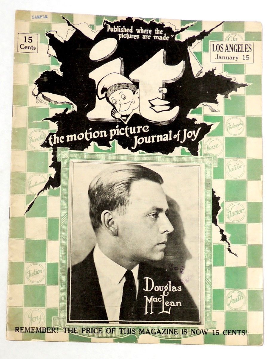 IT (MOTION PICTURE JOURNAL OF JOY) magazine side cover 15 January 1921
