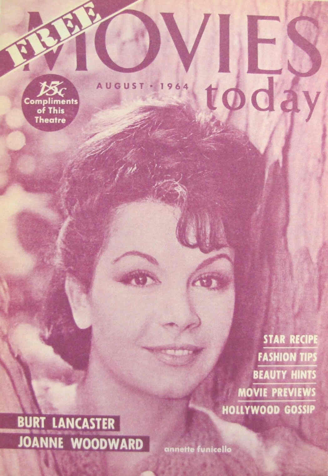 MOVIES TODAY magazine side cover August 1964