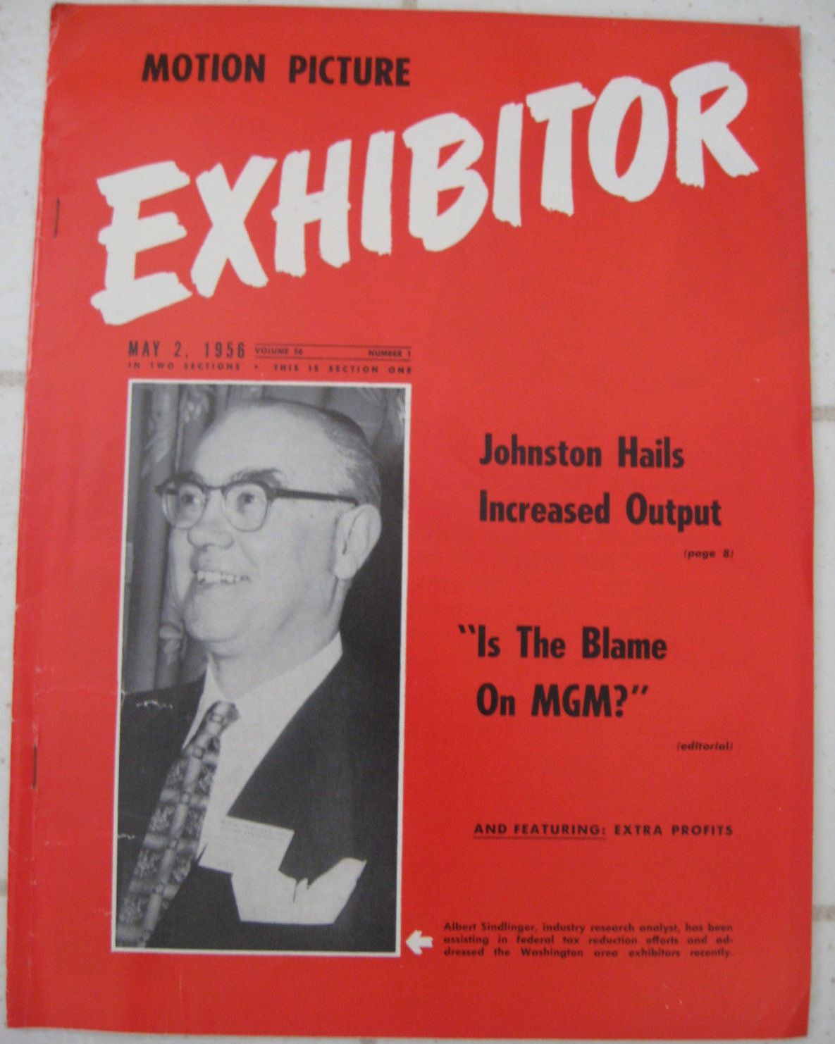 MOTION PICTURE EXHIBITOR magazine side cover 2 May 1956