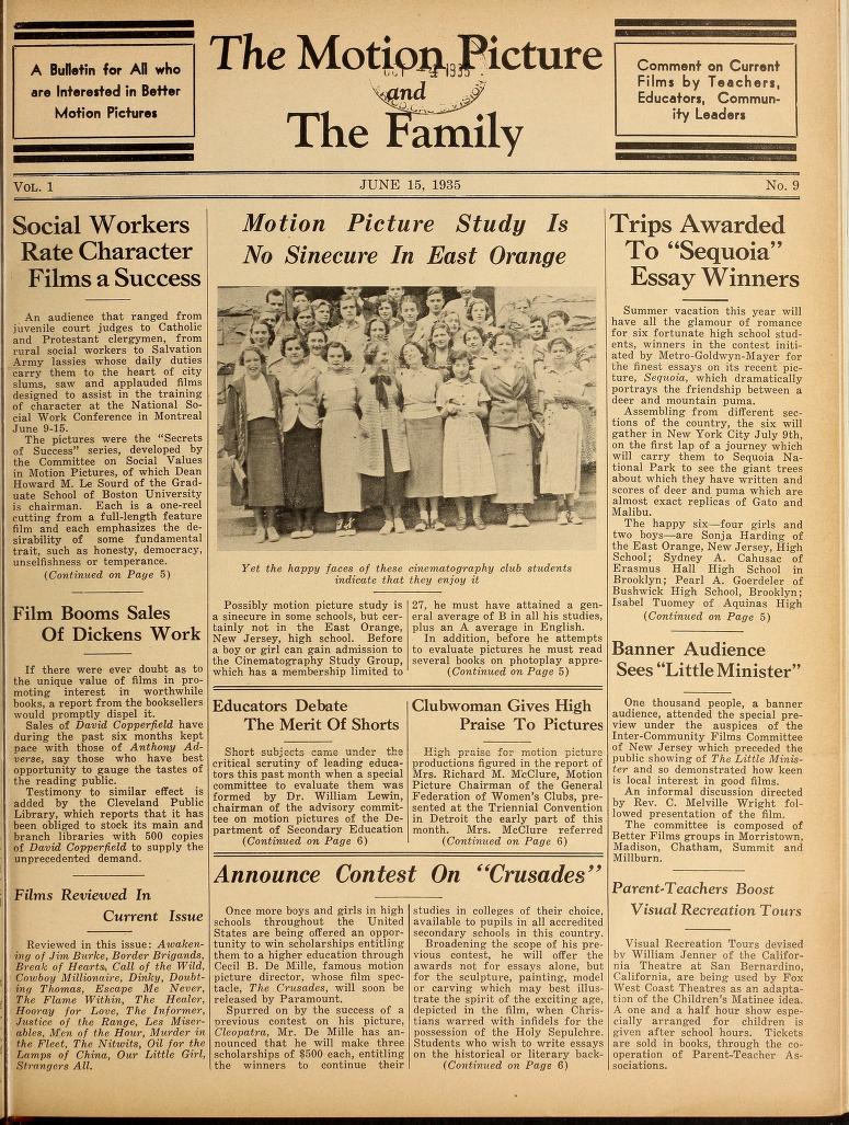 MOTION PICTURE AND THE FAMILY |THE magazine side cover Issue 9 15 June 1935