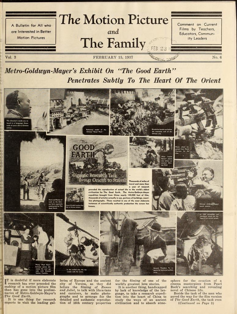 MOTION PICTURE AND THE FAMILY |THE magazine side cover 15 February 1937