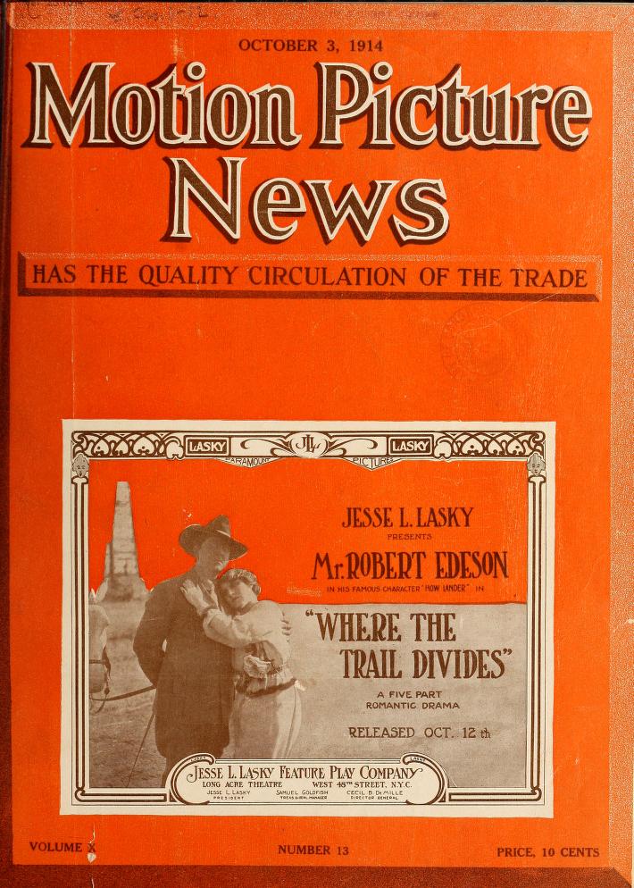 MOTION PICTURE NEWS magazine side cover 3 October 1914