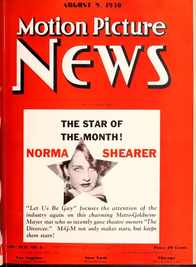 MOTION PICTURE NEWS magazine side cover 9 August 1930