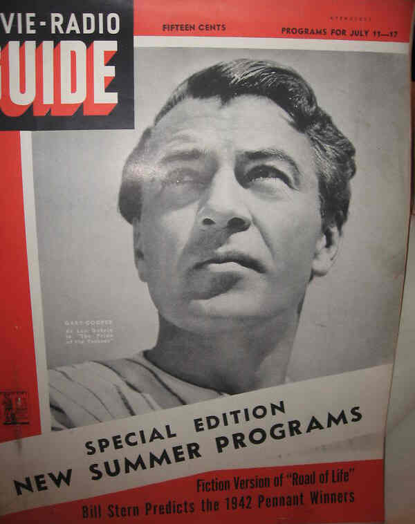 MOVIE-RADIO GUIDE magazine side cover 11 July 1942