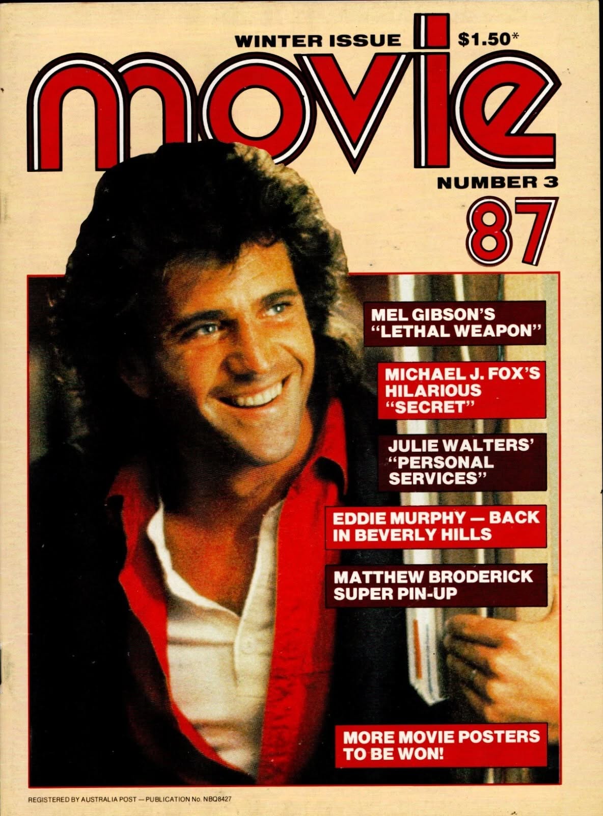 MOVIE (Au) magazine side cover Issue 3 Winter 1987