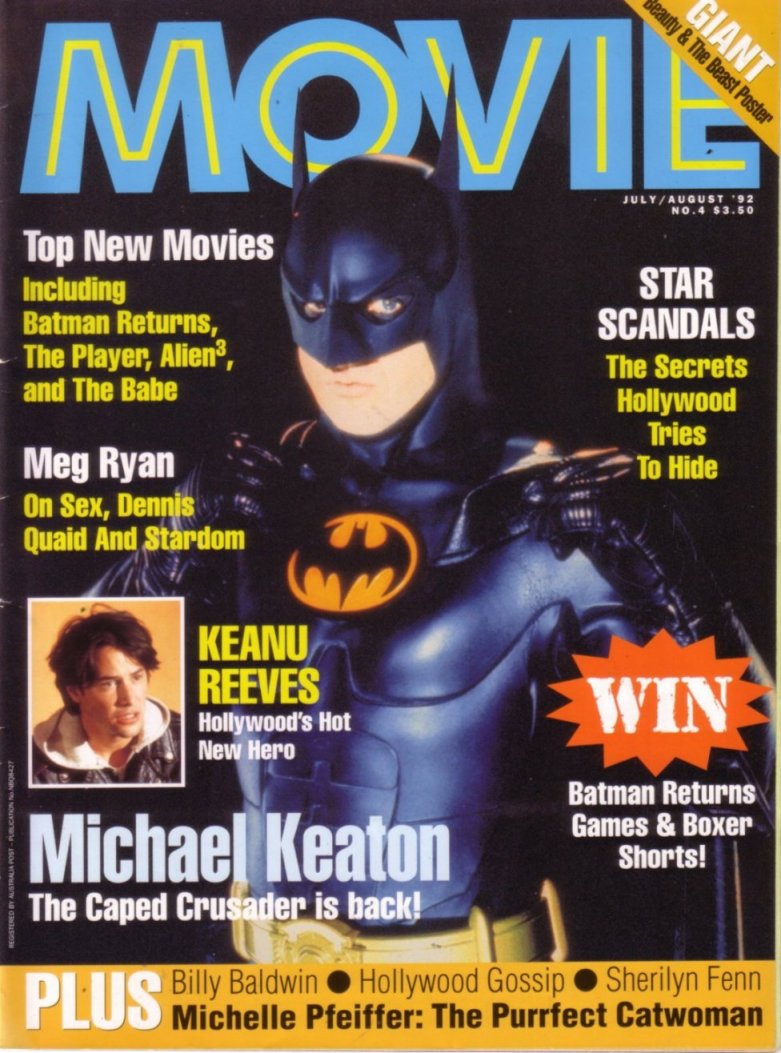MOVIE (Au) magazine side cover Issue 4 July/August 1992