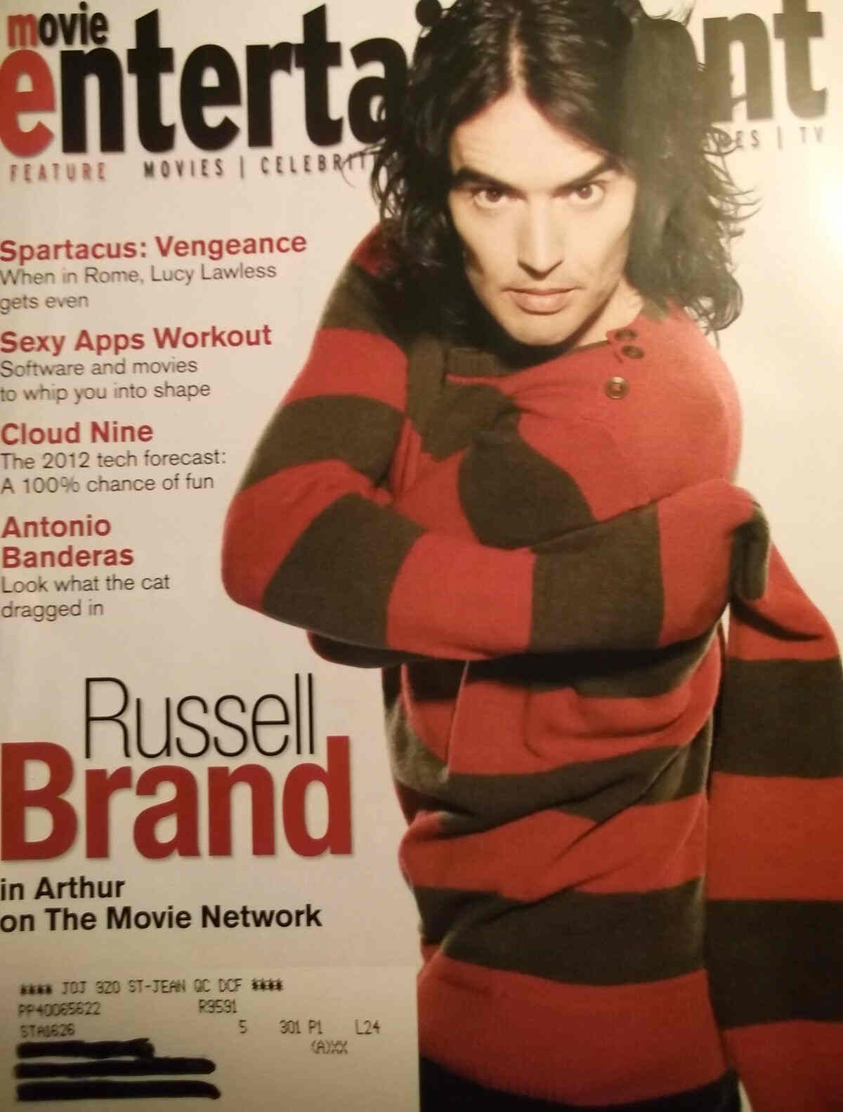 MOVIE ENTERTAINMENT magazine side cover January 2012