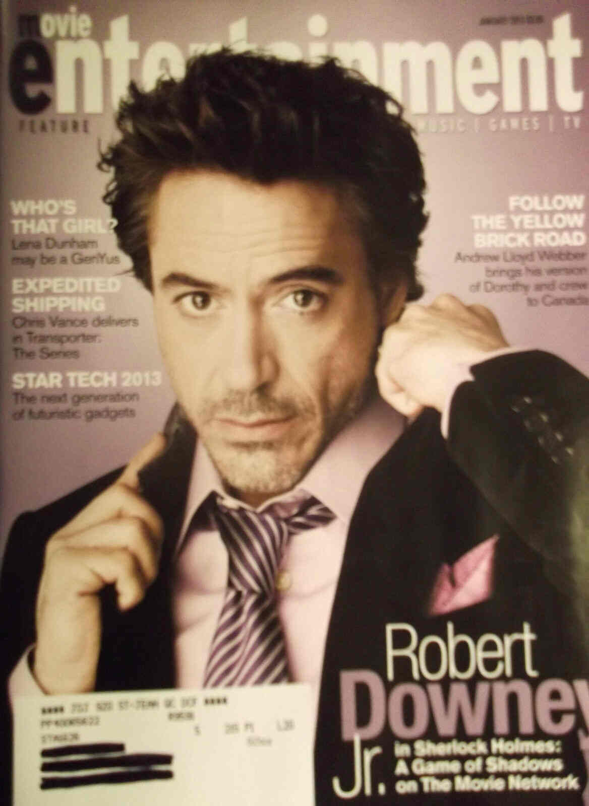 MOVIE ENTERTAINMENT magazine side cover January 2013