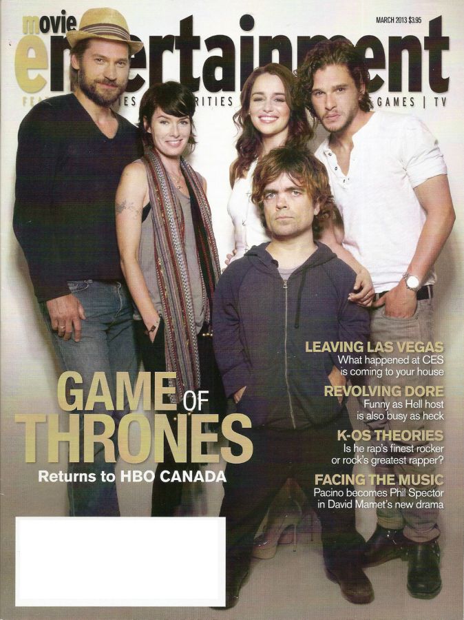 MOVIE ENTERTAINMENT magazine side cover March 2013