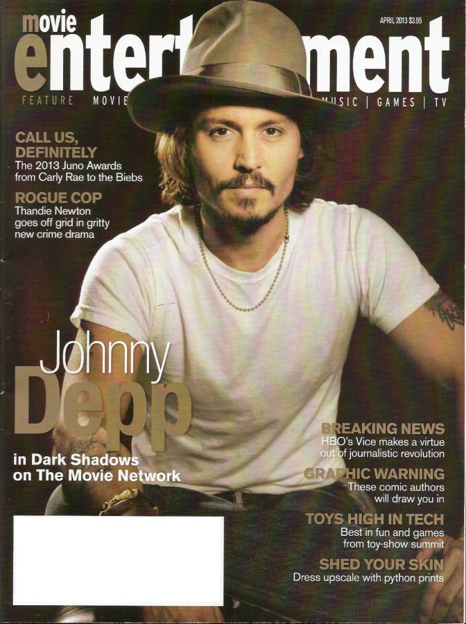 MOVIE ENTERTAINMENT magazine side cover April 2013