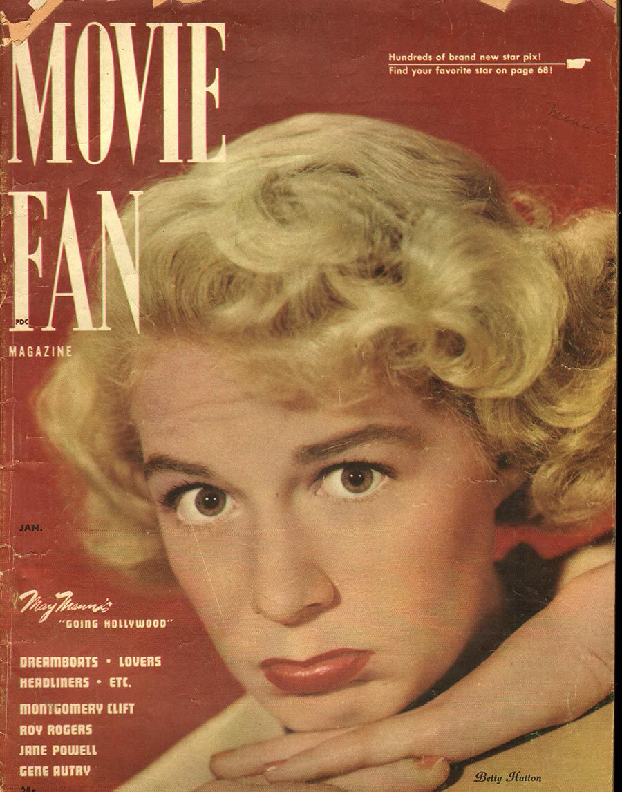 MOVIE FAN magazine side cover  Vol 4 # 3 January/February 1950