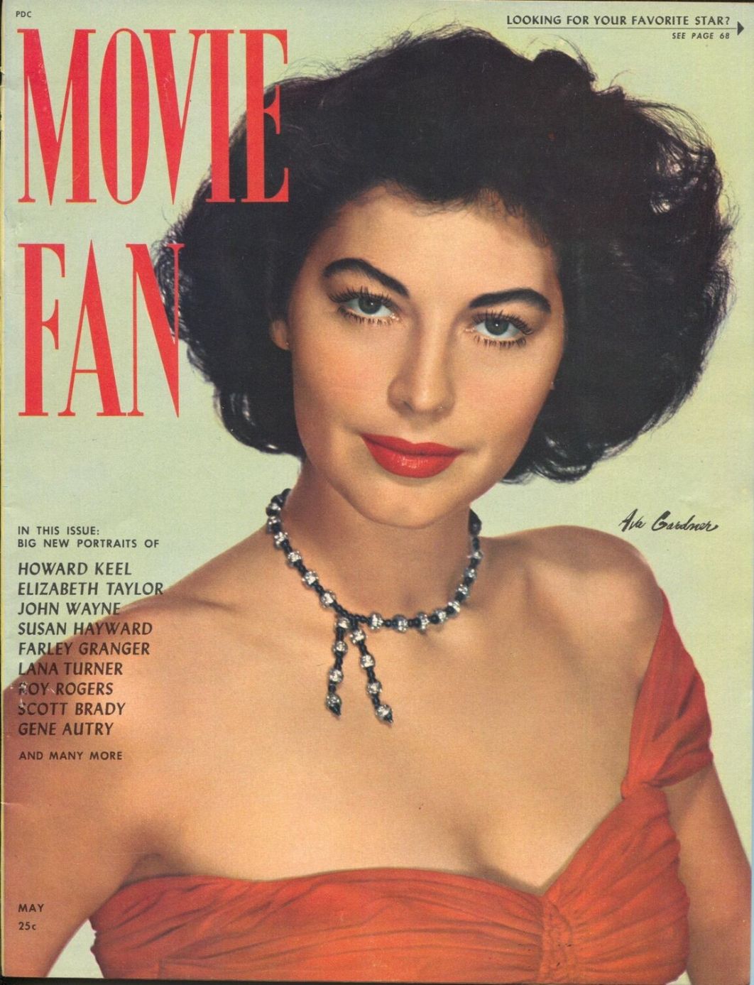 MOVIE FAN magazine side cover  Vol 5 # 5 May/June 1951