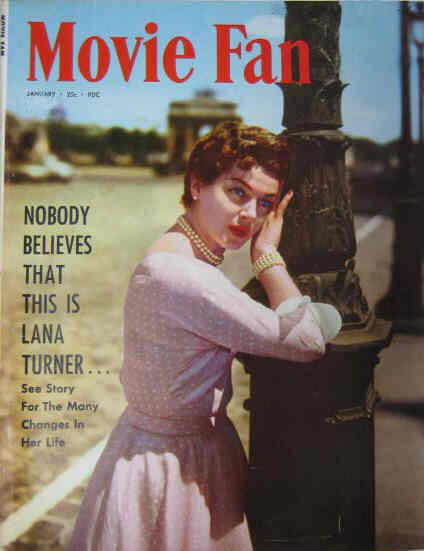 MOVIE FAN magazine side cover  Vol 9 # 1 January/February 1954