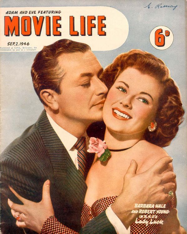 MOVIE LIFE (Au) magazine side cover September 1946