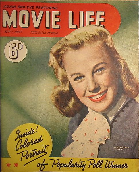 MOVIE LIFE (Au) magazine side cover 1 September 1947