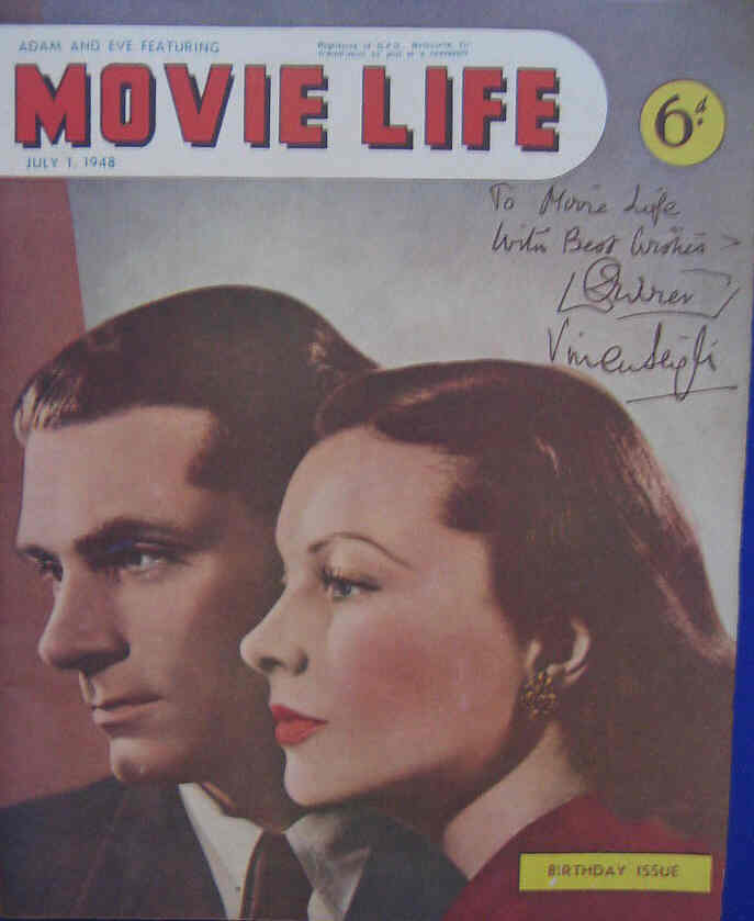 MOVIE LIFE (Au) magazine side cover 1 July 1948