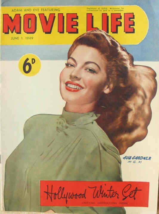 MOVIE LIFE (Au) magazine side cover June 1949