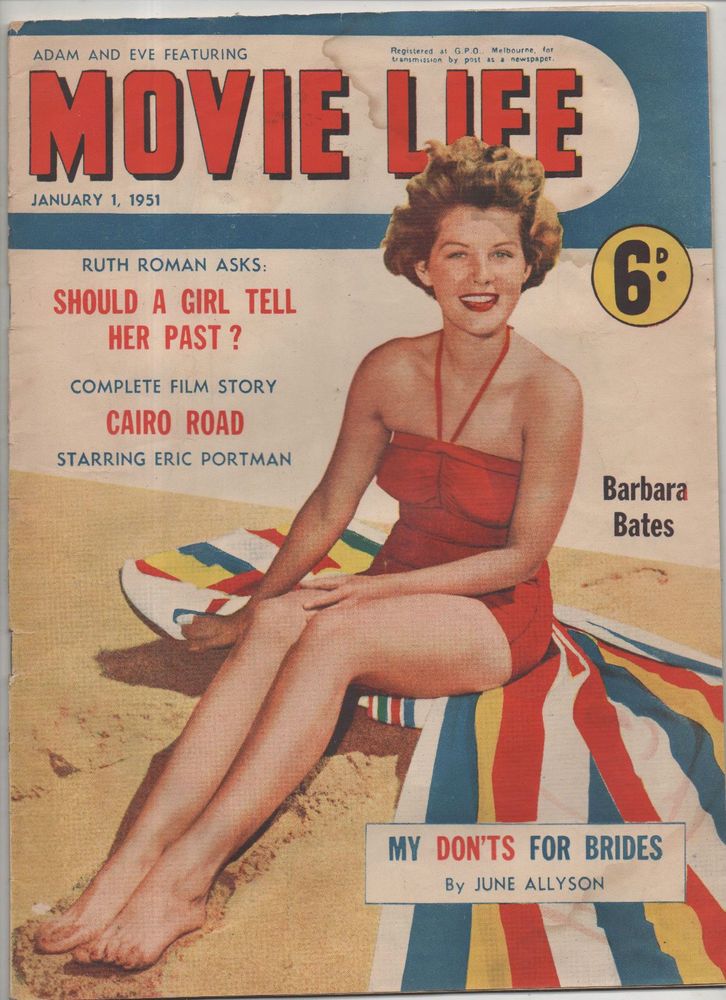 MOVIE LIFE (Au) magazine side cover 1 January 1951