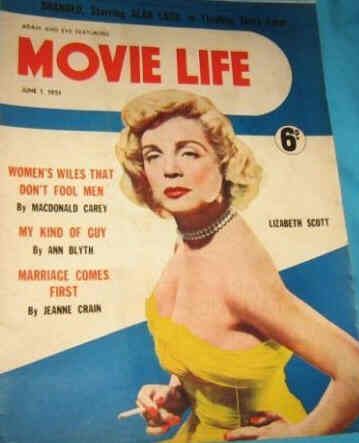 MOVIE LIFE (Au) magazine side cover June 1951