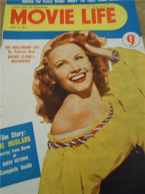MOVIE LIFE (Au) magazine side cover July 1951
