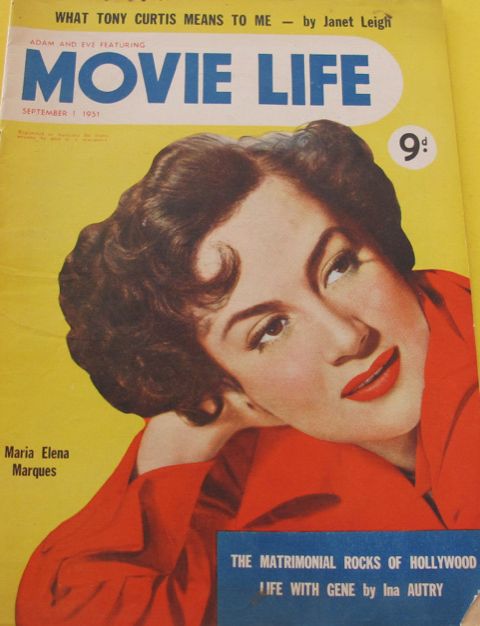 MOVIE LIFE (Au) magazine side cover September 1951
