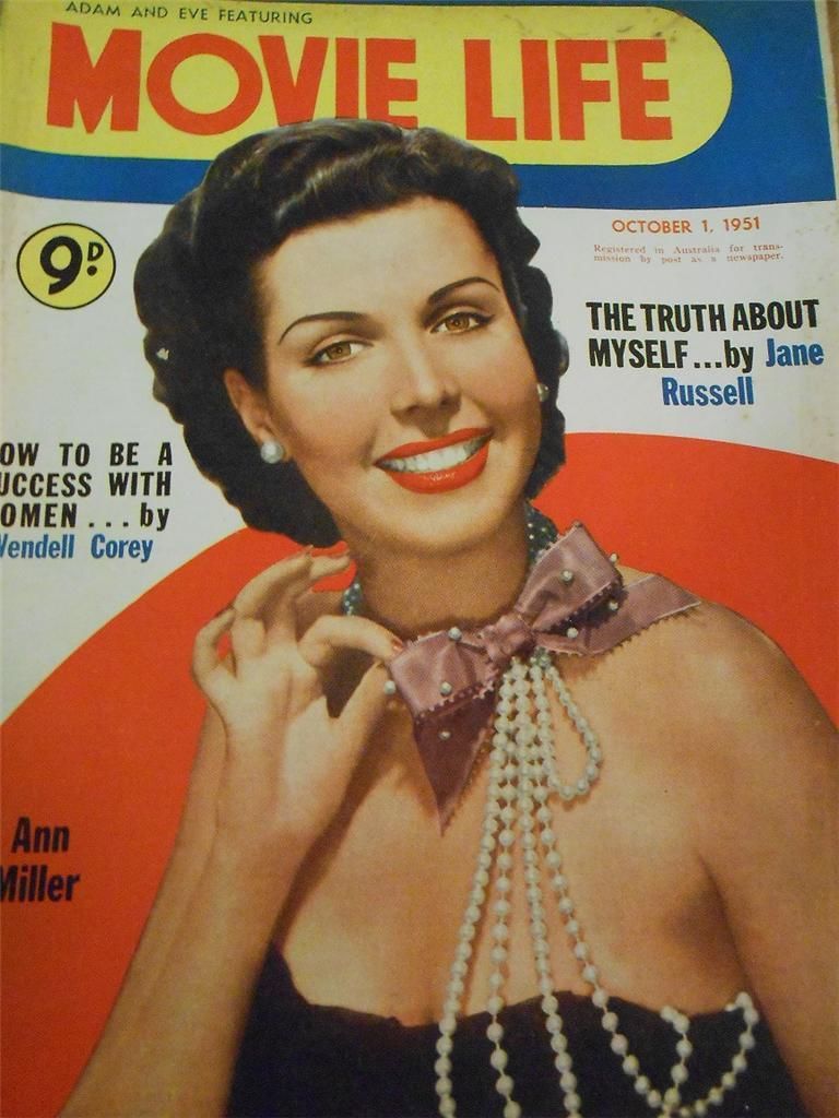 MOVIE LIFE (Au) magazine side cover 1 October 1951